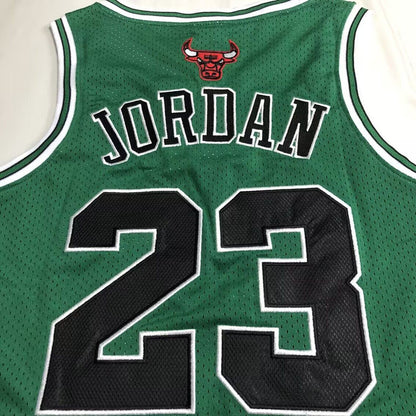 Michael Jordan Chicago Bulls Jersey 23 Green -Retro Dense Embroidery