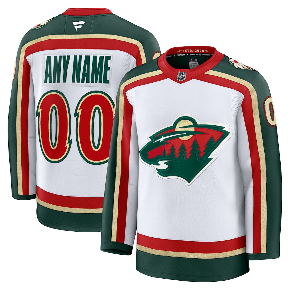 Men's Minnesota Wild  White 25th Anniversary Premium Custom Jersey
