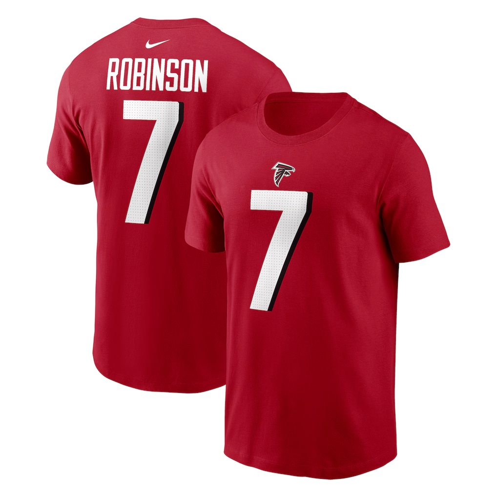 Men's Atlanta Falcons Bijan Robinson Nike Red Player Name & Number T-Shirt