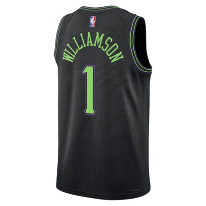 Men's New Orleans Pelicans Zion Williamson  Black 2023-2024 season Jersey - City Edition