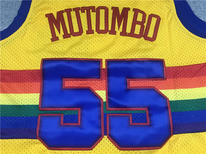 Denver Nuggets Dikembe Mutombo #55 1991-92 Throwback — Embroidered Jersey