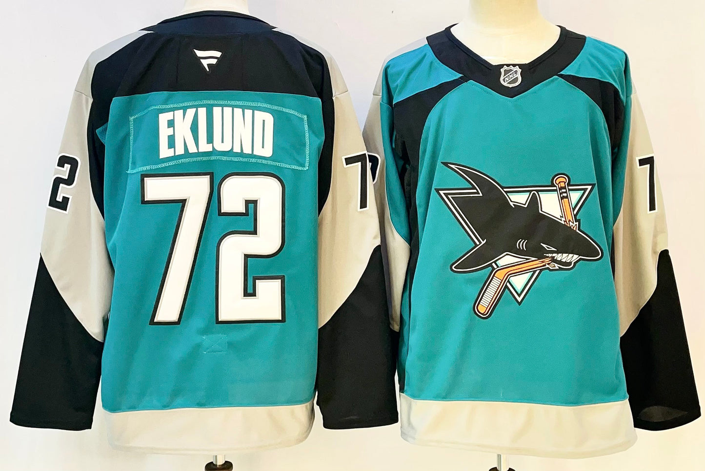 Men's San Jose Sharks William Eklund #72 Teal Premium Player Jersey