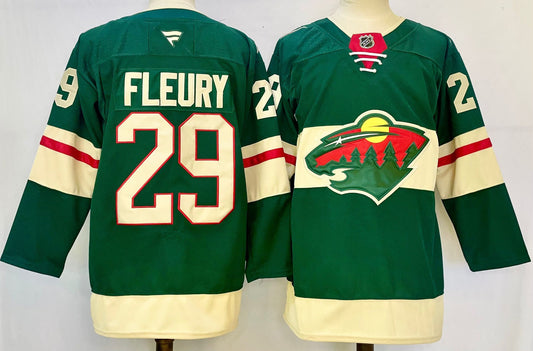 Men's Minnesota Wild Marc-Andr ?| Fleury #29  Green Player Jersey
