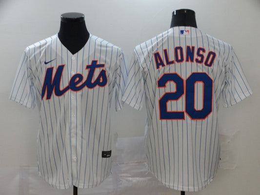 Men's New York Mets Pete Alonso #20 White Replica Baseball Jersey