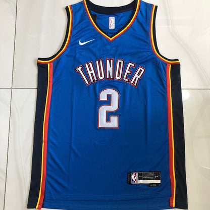 Shai Gilgeous-Alexander Oklahoma City Thunder Blue Embroidered  Jersey