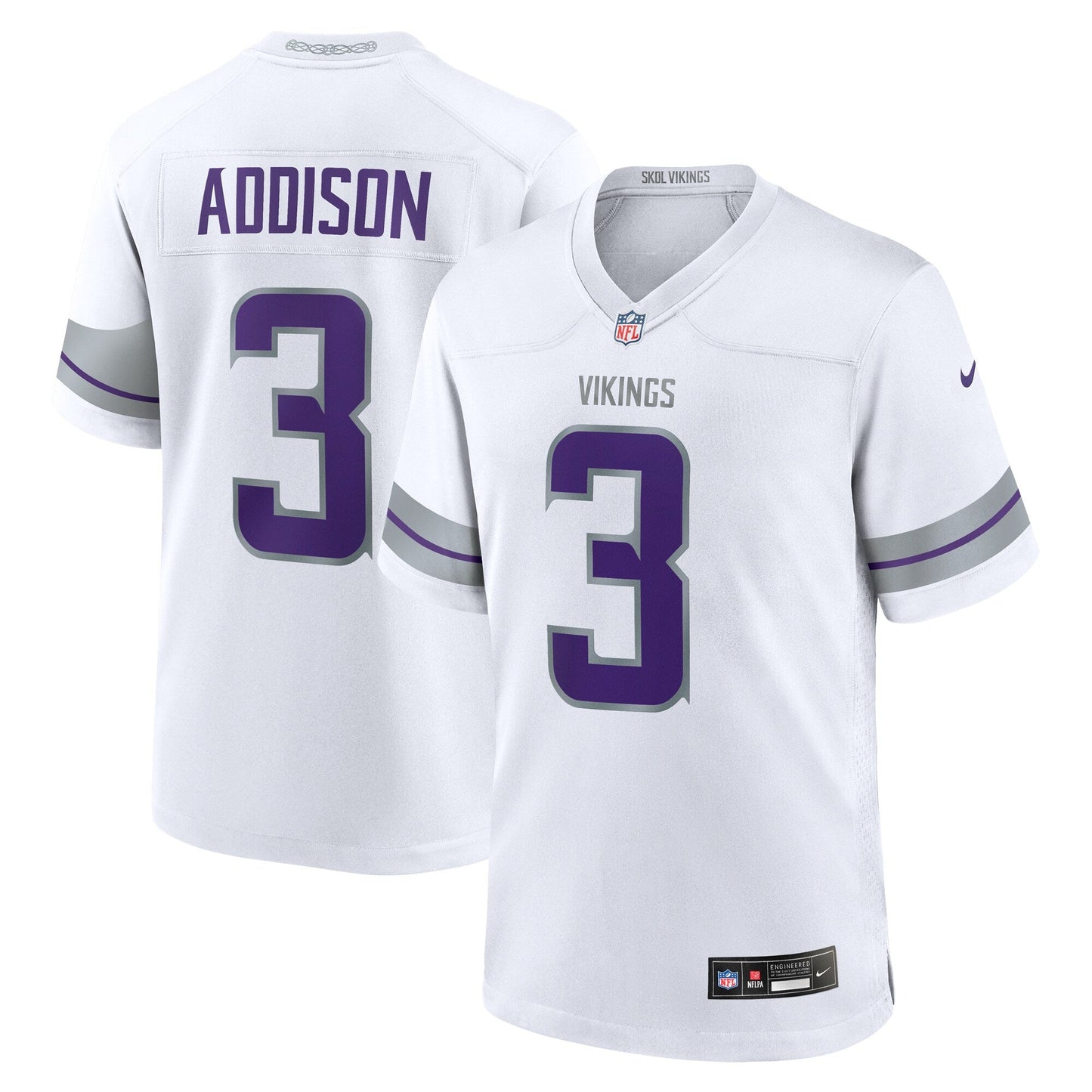 Jordan Addison Minnesota Vikings Nike Alternate Game   Jersey - White