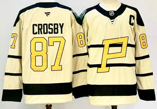 Men's Pittsburgh Penguins Sidney Crosby #87 Cream Player Game Jersey