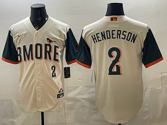 Men's Baltimore Orioles Gunnar Henderson #2 Cream 2026 City Connect Stadium Jersey