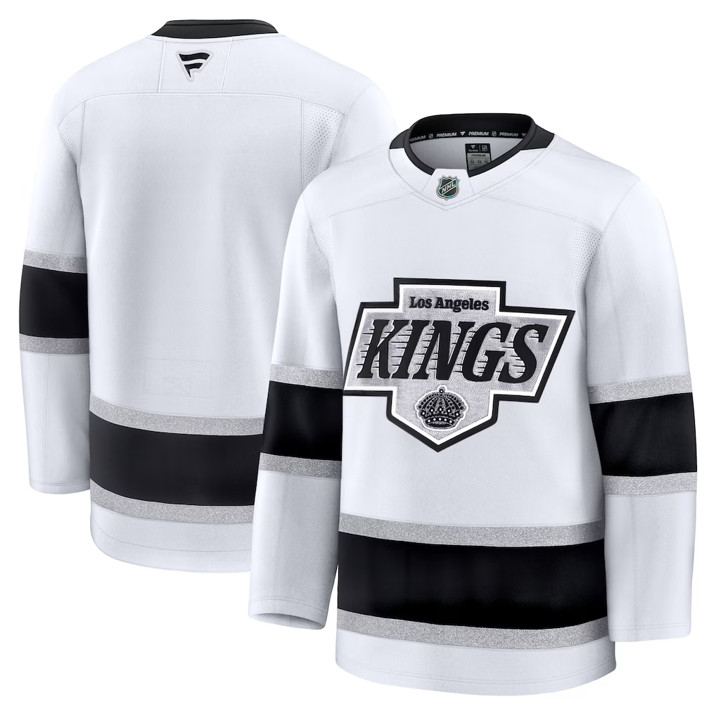 Men's Los Angeles Kings  White Away Premium Blank Jersey