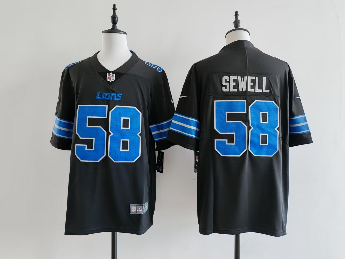 Men's Detroit Lions Penei Sewell Jersey -  Black