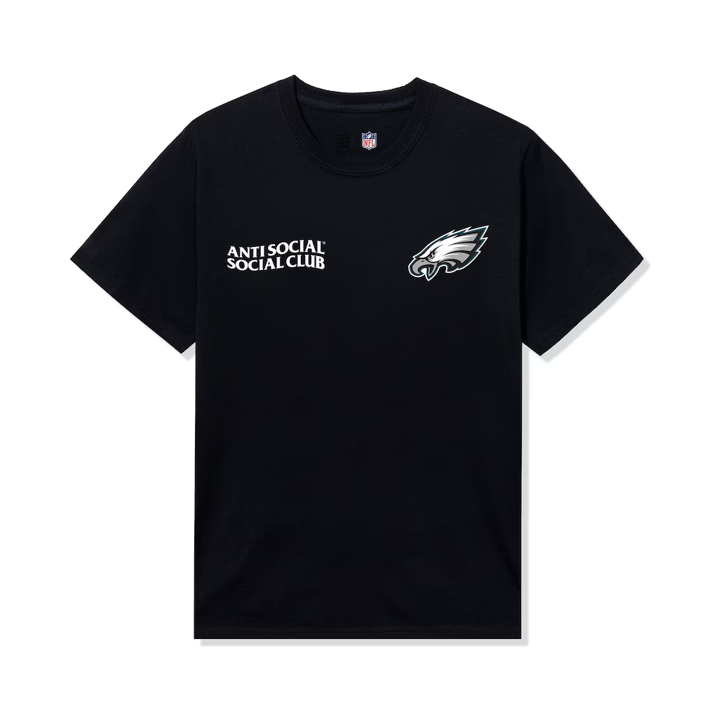 Philadelphia Eagles AntiSocialSocialClub x NFL Black Team T-Shirt