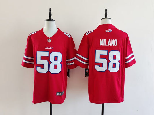 Men's Buffalo Bills Matt Milano Jersey-Red