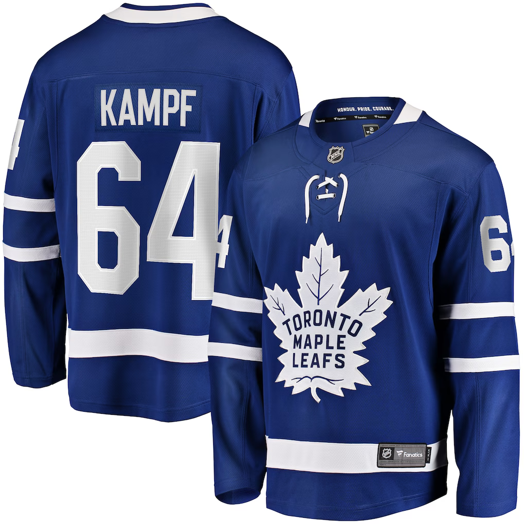 Men's Toronto Maple Leafs David Kampf #64 Blue Home Breakaway Player Jersey