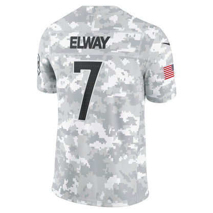 John Elway Denver Broncos Nike 2024 Salute to Service Retired   Limited Jersey - Arctic Camo