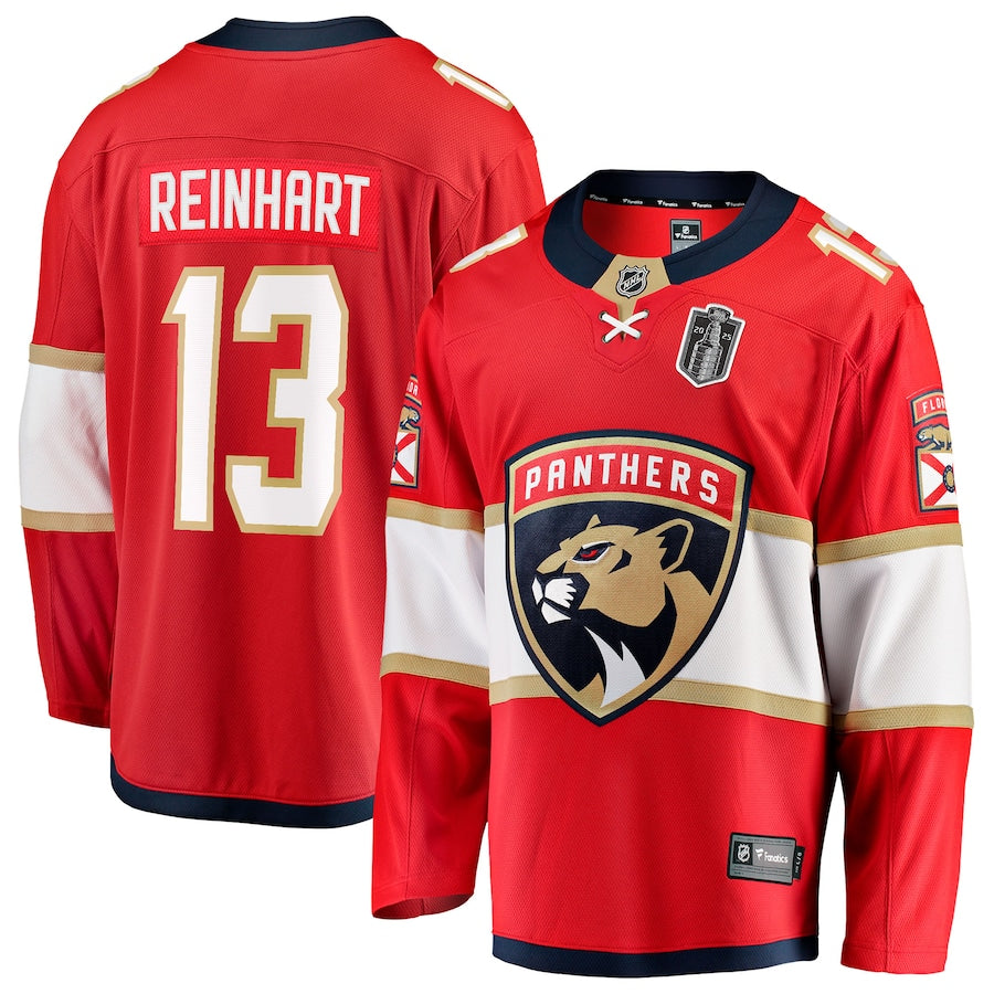 Men's Florida Panthers Sam Reinhart Fanatics Red 2025 Stanley Cup Final Home Breakaway Player Jersey