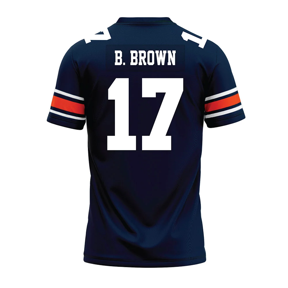 Auburn - NCAA Football : Byrum Brown - Navy Premium Football Jersey