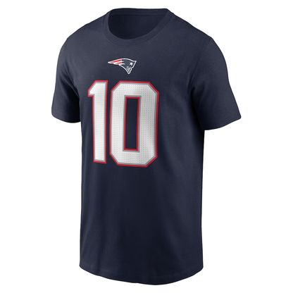 Men's New England Patriots Drake Maye Nike Navy Name & Number T-Shirt