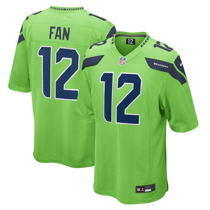 12s Seattle Seahawks Nike  Game Jersey - Neon Green