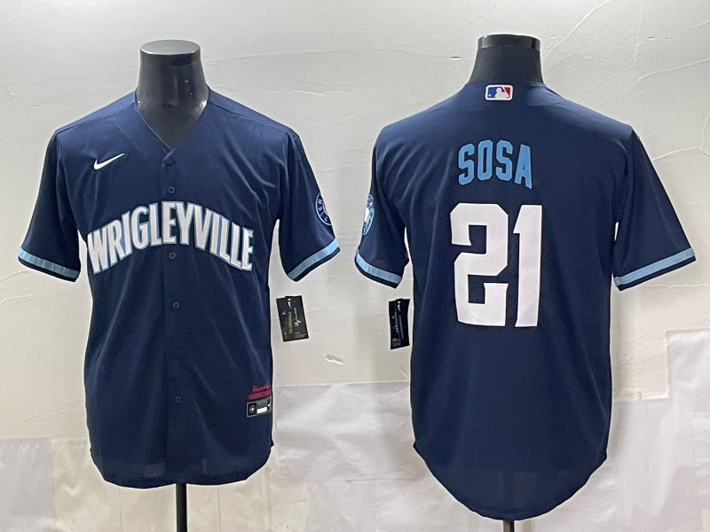 Men's Chicago Cubs Sammy Sosa #21 Navy City Connect Replica Jersey