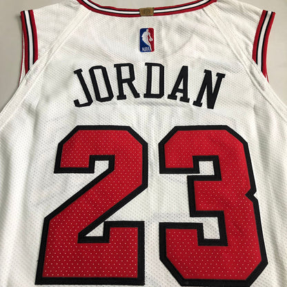 Michael Jordan Chicago Bulls 23 White -Retro Dense Embroidery