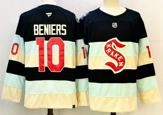 Men's Seattle Kraken Matty Beniers #10 Blue Player Jersey