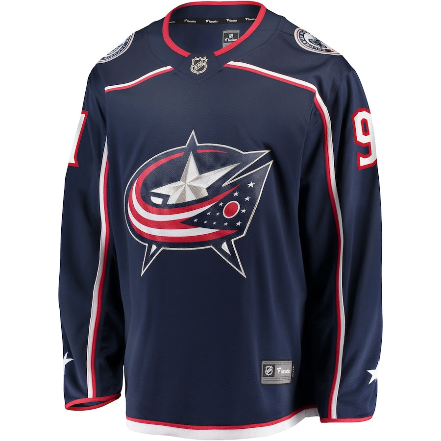 Kent Johnson Columbus Blue Jackets   Home Breakaway Jersey - Navy