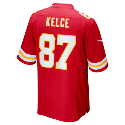 Men's Kansas City Chiefs Travis Kelce Nike Red Super Bowl LIX Game Jersey