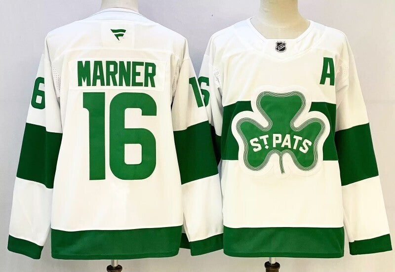 Men's Toronto Maple Leafs Mitchell Marner #16 White St. Patricks Alternate Jersey
