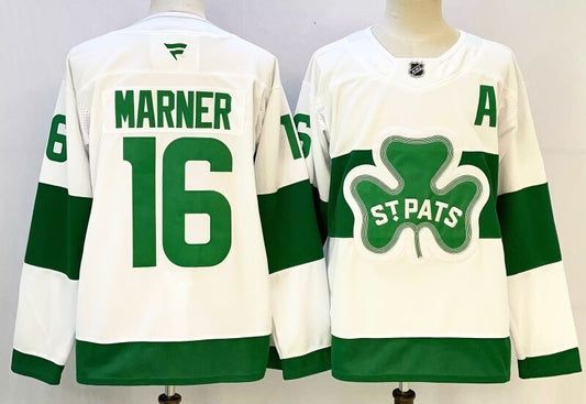 Men's Toronto Maple Leafs Mitchell Marner #16 White St. Patricks Alternate Jersey