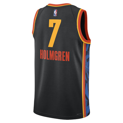 Unisex Oklahoma City Thunder Chet Holmgren Black 2024/25 Swingman  Jersey - City Edition