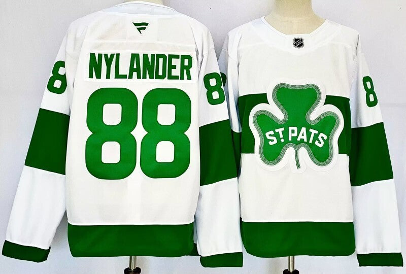 Men's Toronto Maple Leafs William Nylander #88 White St. Patricks Alternate Jersey