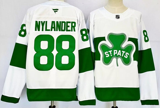 Men's Toronto Maple Leafs William Nylander #88 White St. Patricks Alternate Jersey