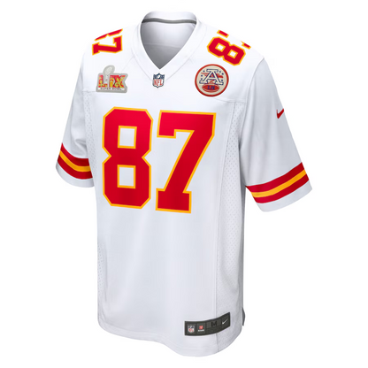 Men's Kansas City Chiefs Travis Kelce Nike White Super Bowl LIX Game Jersey
