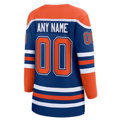 Women's Edmonton Oilers Fanatics Royal 2025 Stanley Cup Final Home Breakaway Custom Jersey