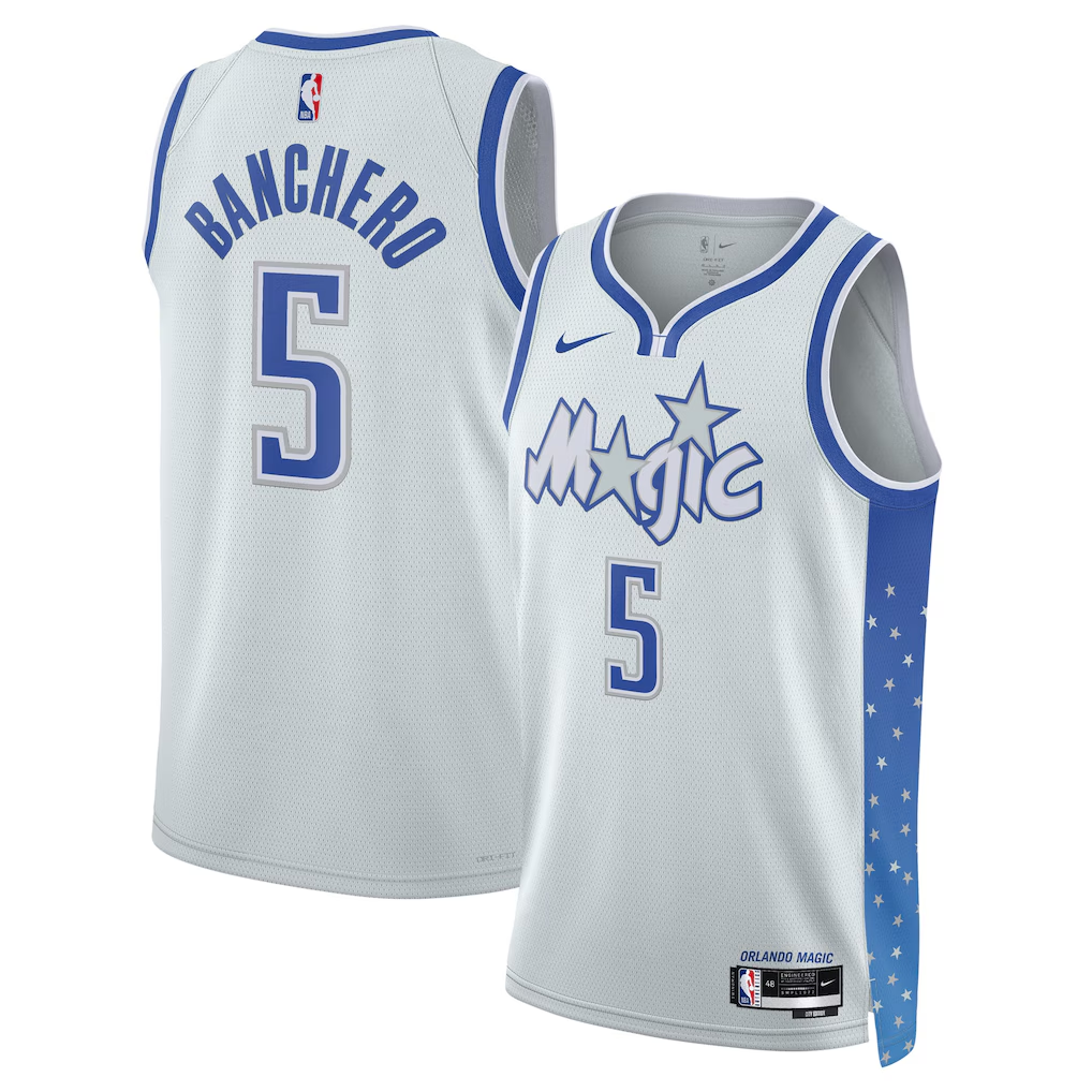 Orlando Magic Paolo Banchero Nike Silver 2025/26 Swingman Jersey - City Edition