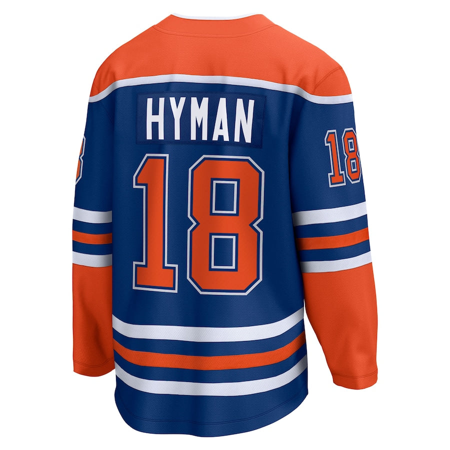 Men's Edmonton Oilers Zach Hyman Fanatics Royal 2025 Stanley Cup Final Home Breakaway Jersey