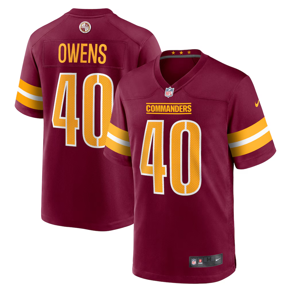 Men's Nike Tyler Owens Burgundy Washington Commanders Game Jersey