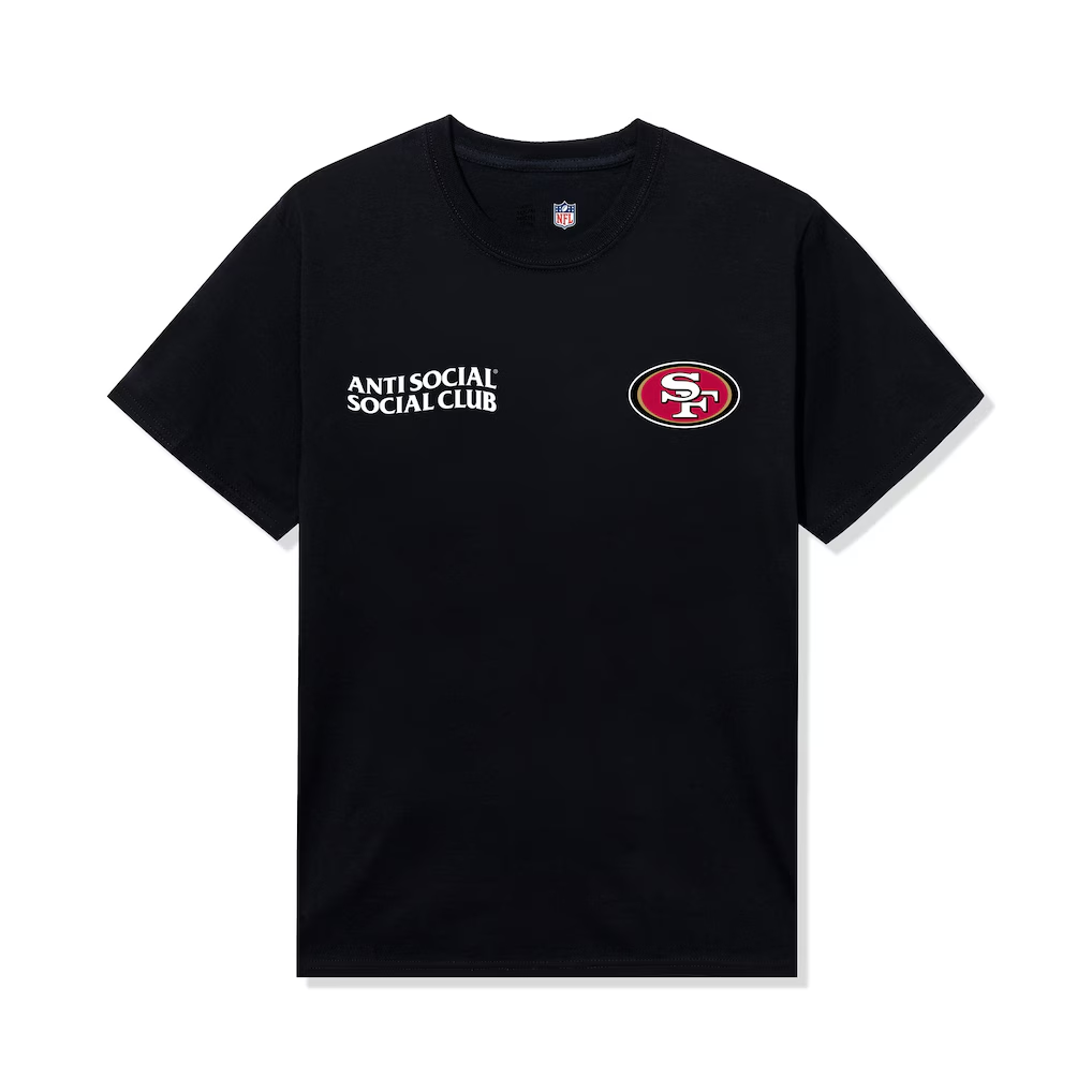 San Francisco 49ers AntiSocialSocialClub x NFL Black Team T-Shirt