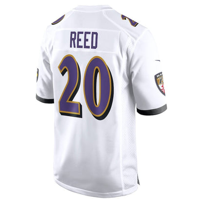 Ed Reed 20 Baltimore Ravens Men Retired Game Jersey - White