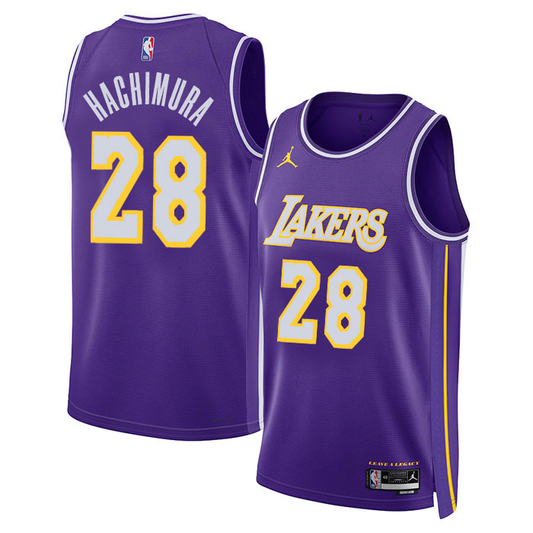 Los Angeles Lakers Nike Icon Edition Swingman Jersey - Purple - Rui Hachimura