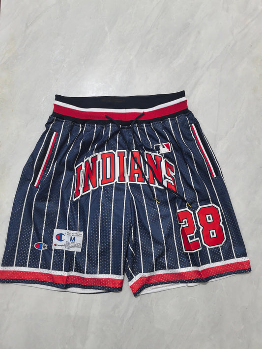 Baseball retro blue striped size 28 pocket shorts