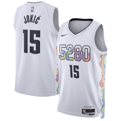 Unisex Denver Nuggets Nikola Jokic  White 2024/25 Swingman Jersey - City Edition