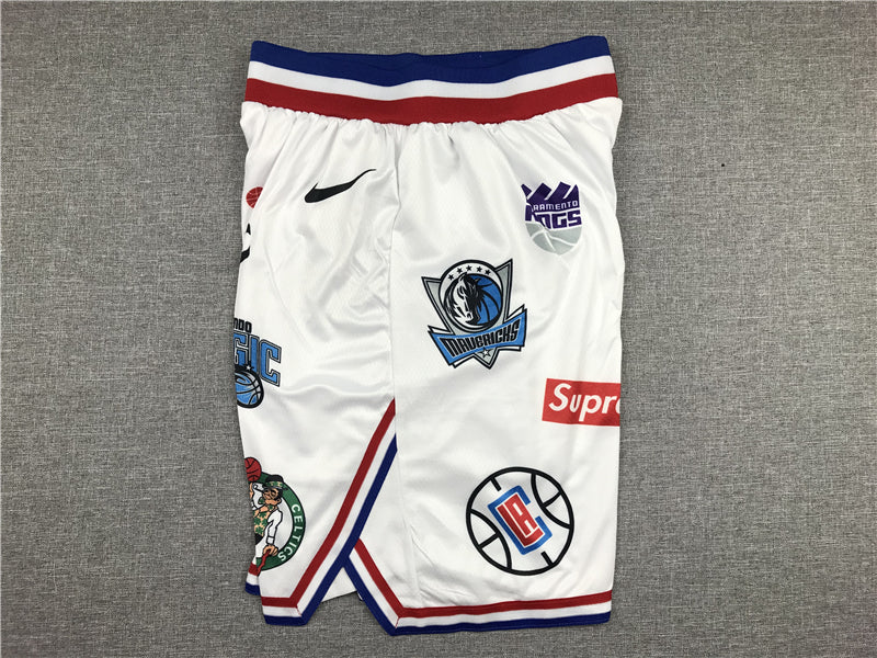 Supreme co-branded NBA shorts (white)