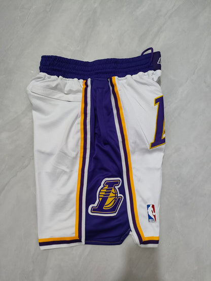 JUST DON Los Angeles Lakers White Pocket Shorts