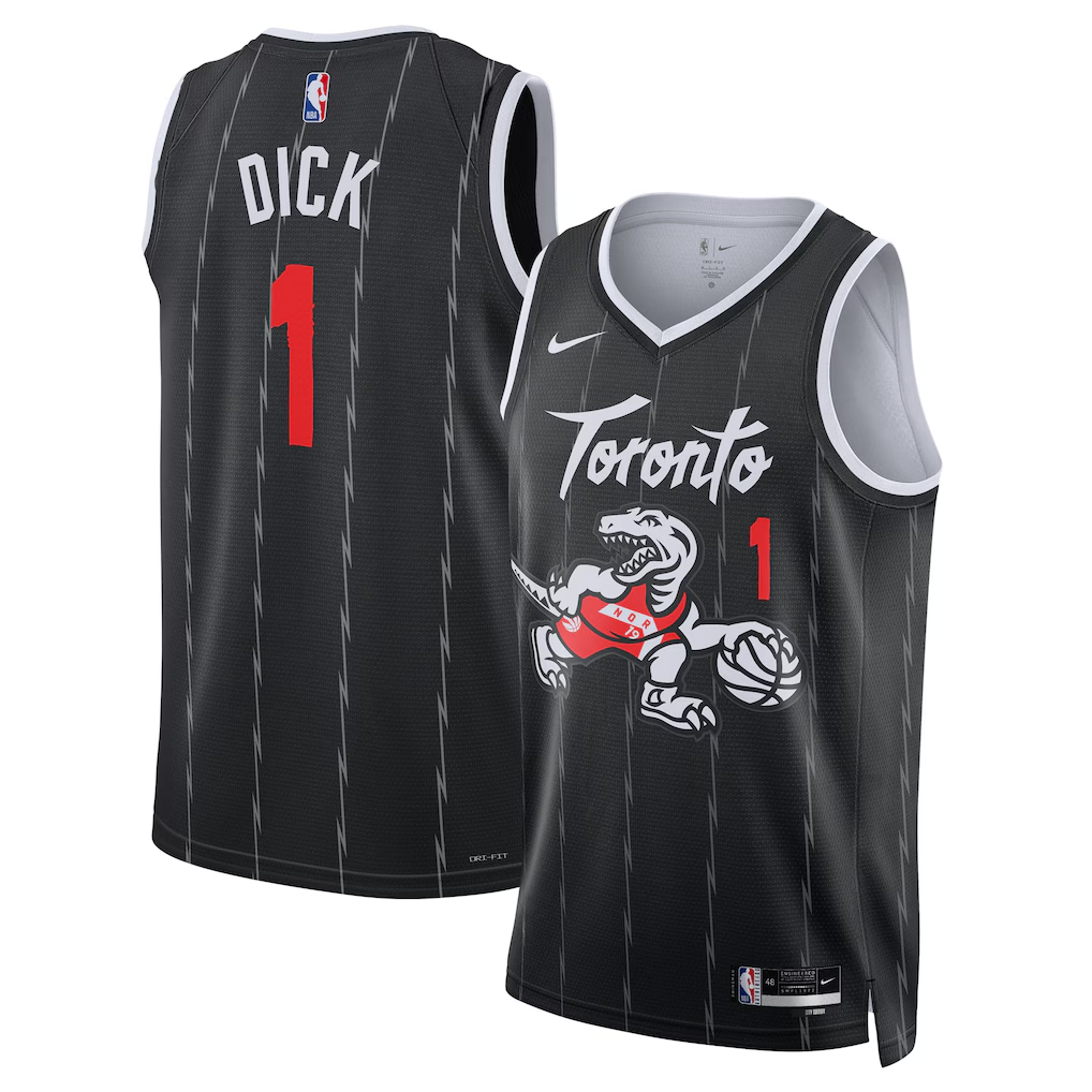 Toronto Raptors Gradey Dick Nike Black 2025/26 Swingman Jersey - City Edition