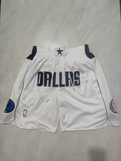 JUST DON Dallas Mavericks White Pocket Shorts