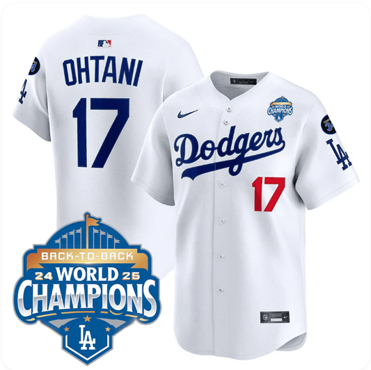 Shohei Ohtani #17 Los Angeles Dodgers 2025 World Series - Back To Back Champions Vapor Premier Limited Jersey