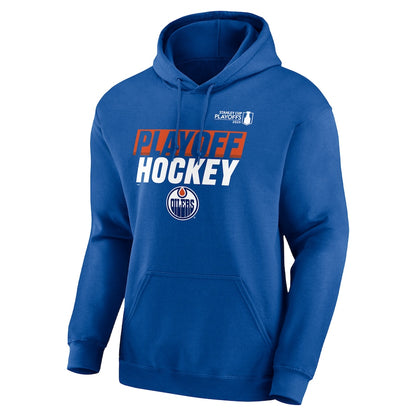Men's Edmonton Oilers Fanatics Royal 2025 Stanley Cup Playoffs Breakout Fleece Pullover Hoodie