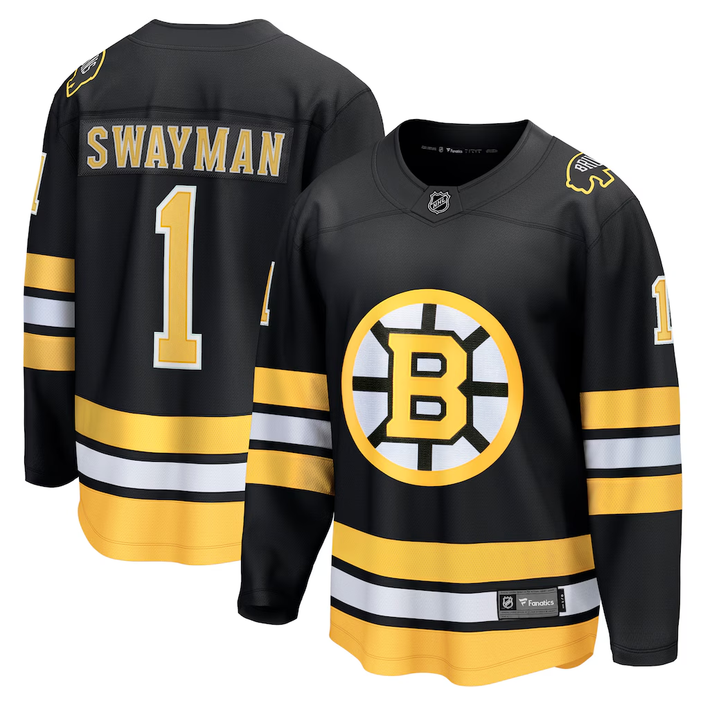 Men's Boston Bruins Jeremy Swayman #1  Black Home Breakaway Player Jersey