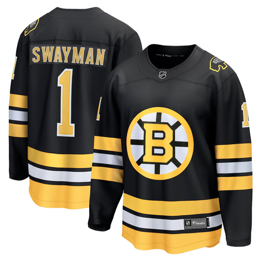 Men's Boston Bruins Jeremy Swayman #1  Black Home Breakaway Player Jersey